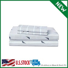 Nautica - Queen Sheets, Cotton Percale Bedding Set, Casual Home Decor Audley St