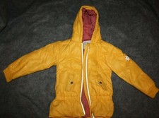 Hanna Anderson Girls down Coat Jacket Hooded Yellow Size 120
