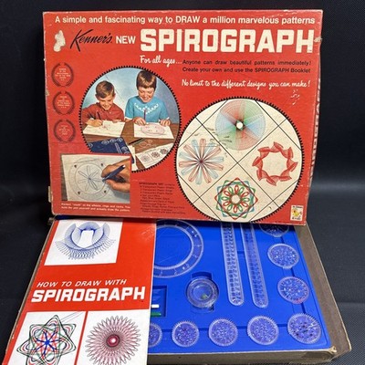 Vtg 1967 Kenner's Spirograph Drawing Set Box Kit No. #401 Complete Wheels Rings