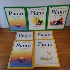 7 Alfred's Basic Piano Library Books Levels 1-6 1980s Lesson Recital Theory Tech