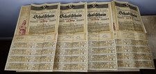 4 Austria 1920 Wien Schatzschein 10,000 Kronen Coupons Bond Loan Share Unused