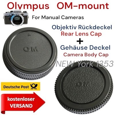 Olympus OM  Objektiv Rückdeckel & Gehäuse Deckel  Kappe  Rear Lens & Body Cap OM