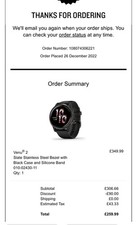 Garmin Venu  2  Slate Bezel Black Silicone Strap Watch ( Pre loved ) 