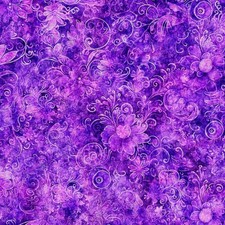43 to 45-inch Cotton Queen's Garden Cotton Floral By the Yard Medium purple 28