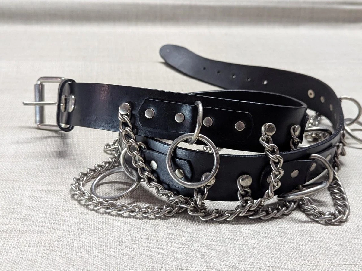 Cinturón Punk Para Mujer, Cinturón De Metal Gótico Con Remaches Punk, Cinturón De Cadena Colgante Con