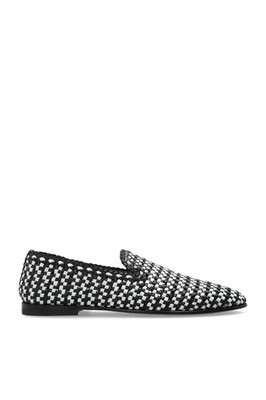 DOLCE&GABBANA Woven Black White Leather Loafers New & Authentic