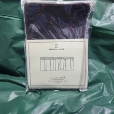 Essential Home Valance 60W x 15.5L Charcoal Window Curtain