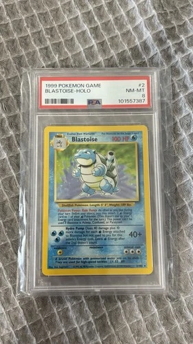 Pokémon 1999 Base Set Blastoise Holo Rare PSA 8 Wizards of the Coast 2/102
