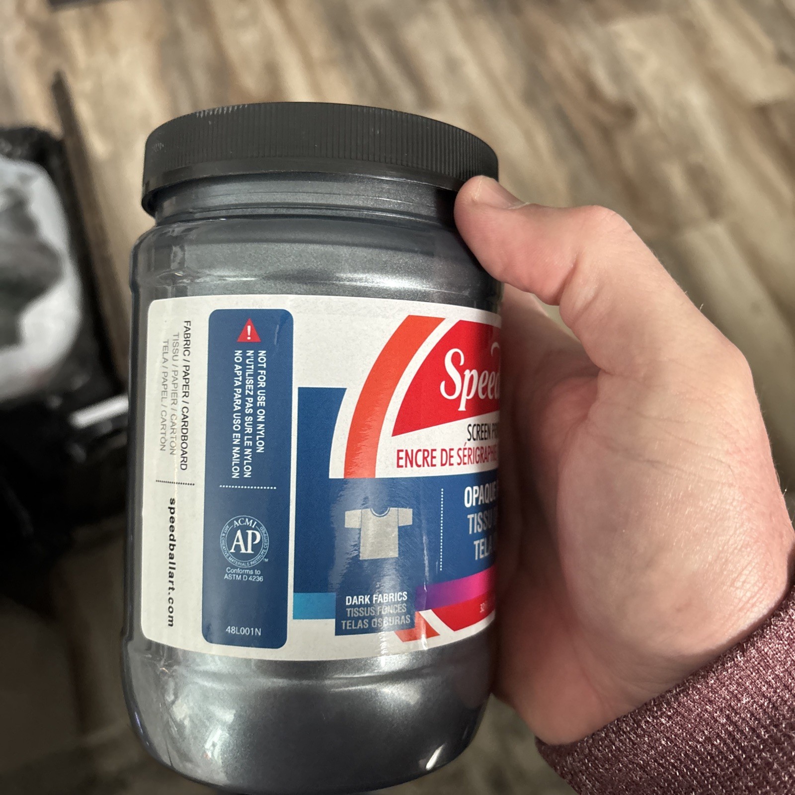 4820 Opaque Fabric Screen Printing Ink 32 Fl oz. Black Pearl