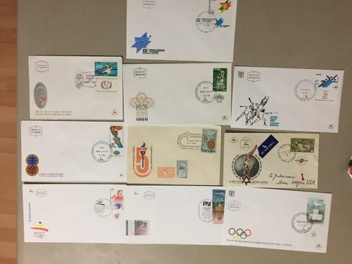 Ten Israel fdc:Olympic,Maccabi,Hapoel Games