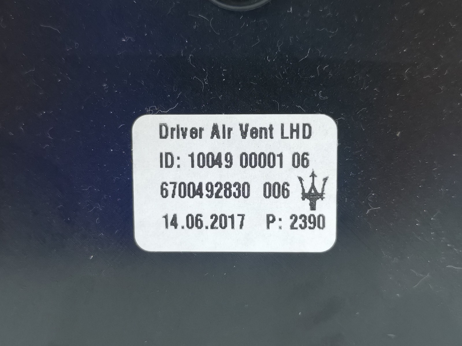 Maserati Levante 2018 AWD AUTO 3.0L V6 Left Side Dashboard Air Vent Grille OEM