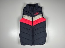 Puma Puffer Vest Girls 5T Gray Pink Chevron Zip Up Winter Lightweight Warm