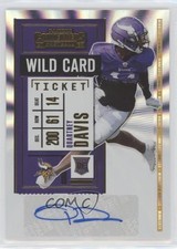 2020 Panini Contenders Rookie Wild Card Ticket Quartney Davis #288 Auto 0v0. rookie card picture