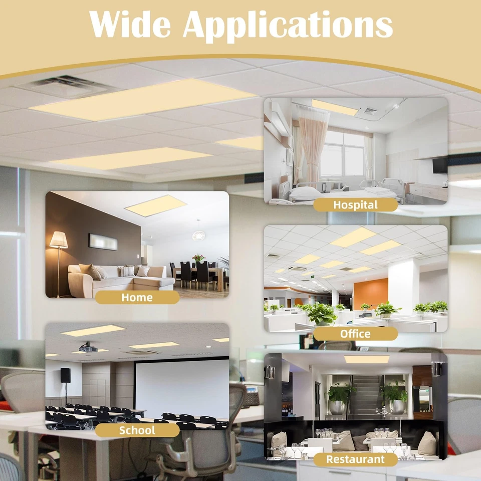 8 Piezas Cubiertas de Luz Fluorescente - 4 x 2 Pies Cubiertas para Luces de Techo, Imán... Foto 4 de 4