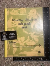 Wrestling Round Up Autograph book signed vintage 1950 NWA Mint