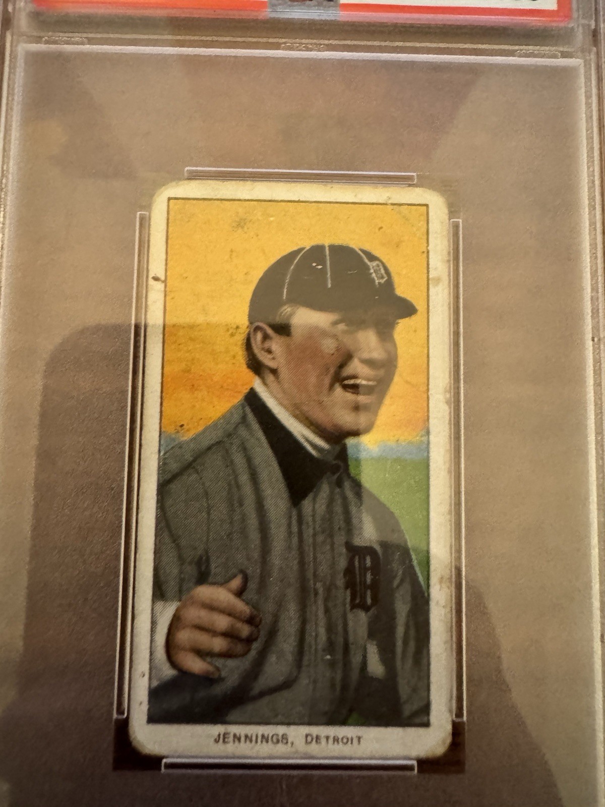 1909-11 T206 Hughie Jennings One Hand Showing PSA 1 Polar Bear HOF Tigers view 10