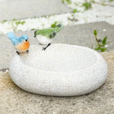 MUMTOP Bird Baths for Outdoors, Antique Outdoor Garden Bird Bath Resin Birdbath 
