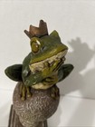 Ceramic Frog Prince Sitting On Sphere Garden Display 11” Tall — photo 6
