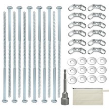 Heavy Duty Lag Screws 3/8 x 12 Tent Stakes Kit with Chain Links and Washers f...