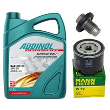 Motoröl Filter Set Addinol 0W-20 5 Liter + Schraube für Jeep Renegade SUV 1.3