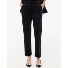 J.Crew Kallie Pant 10 Black Velvet Straight Leg High Rise Trousers BU803