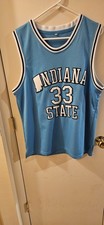 Classic INDIANA STATE Larry Bird Throwback Blue Jersey Mens L  