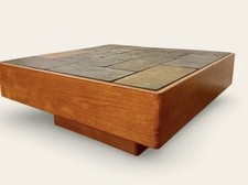 MCM 1970 s Danish Teak Wood Slate Top Coffee ...