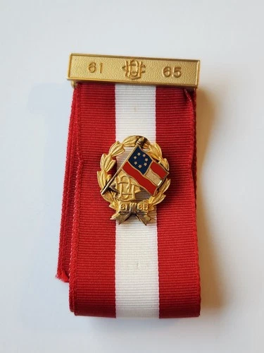 UDC United Daughters of the Confederacy Gold Filled Membership Ribbon Badge