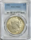 Peace Silver Dollar 1923 PCGS MS 62 Uncirculated US Mint Coin $1