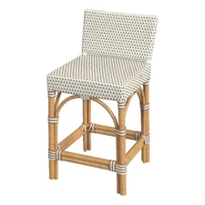 Butler Specialty Company Amalfi 24.5" H Outdoor Counter Stool - Beige and White