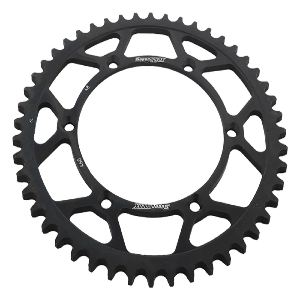 Supersprox Rear Steel Sprocket Black 48T For Kawasaki 125KX 82-05 KLX 650 R Foto 3 de 4