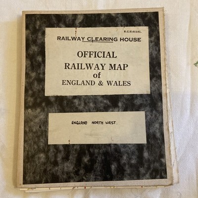 C. 1950 s Railway Clearing House Railway Map North West England Linen Backed VG