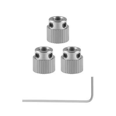 Aokin Stainless Steel Extruder Wheel Gear 36 Teeth Drive 3D 3 Pcs 
