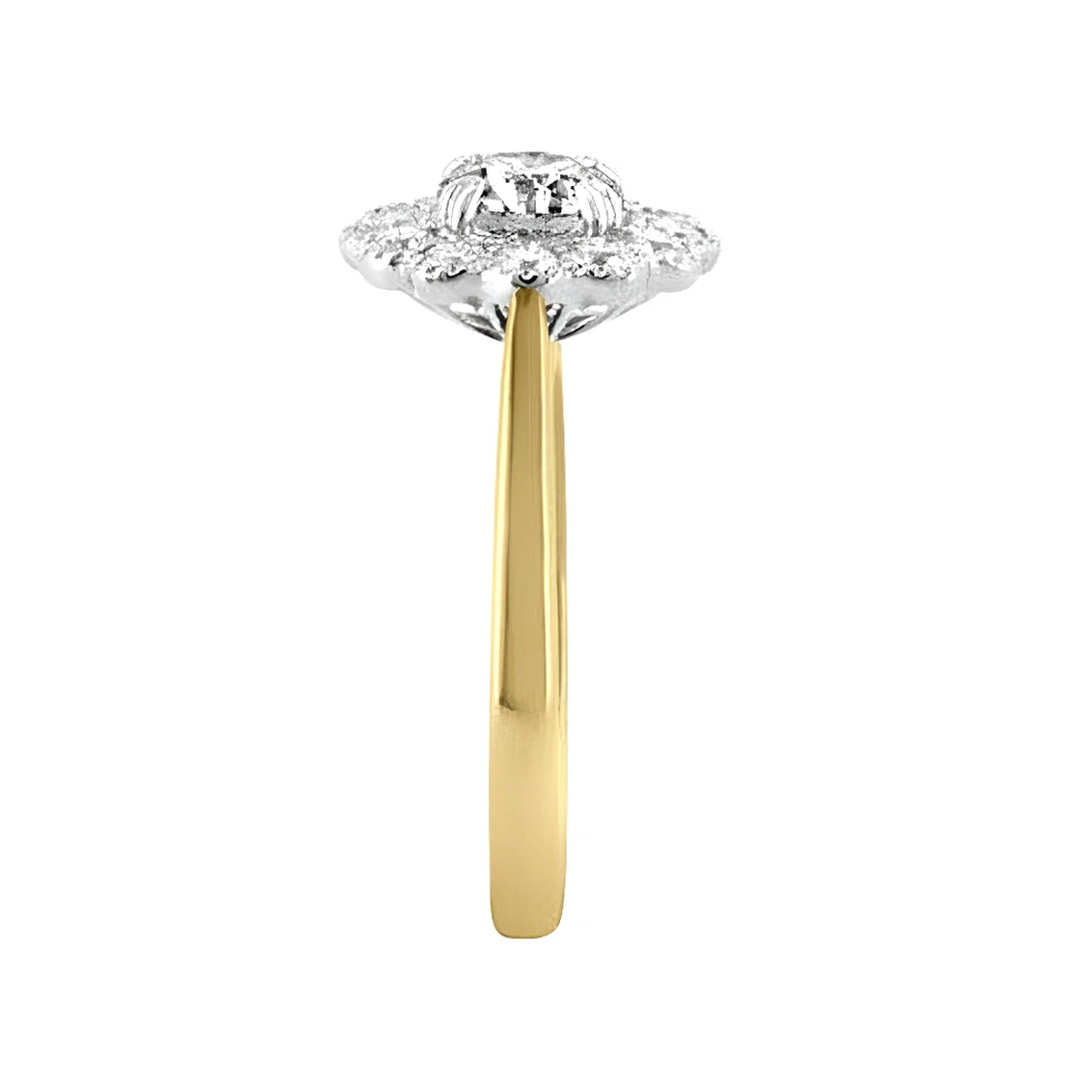 Engagement Ring 0.80 Ct Diamond Round Cut Semi Mount Setting 14k Multi Tone Gold - Image 3 of 4