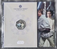 2023 Star Wars Luke Skywalker Princess Leia Colour Fifty 50 Pence Coin Pack 50p