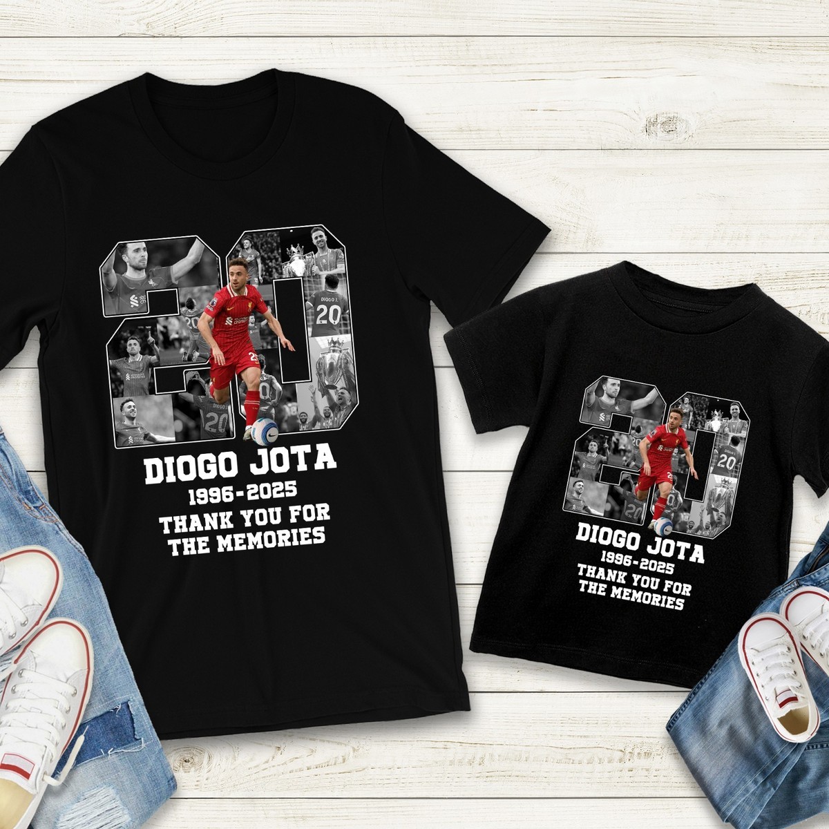 Adults Kids Unisex 20 Diogo Jota T-Shirt RIP 1996-2025