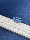 Sterling Silver Unknown Blue Gemstone Ring- 4.4 Grams-Size 7-Vintage Estate Find
