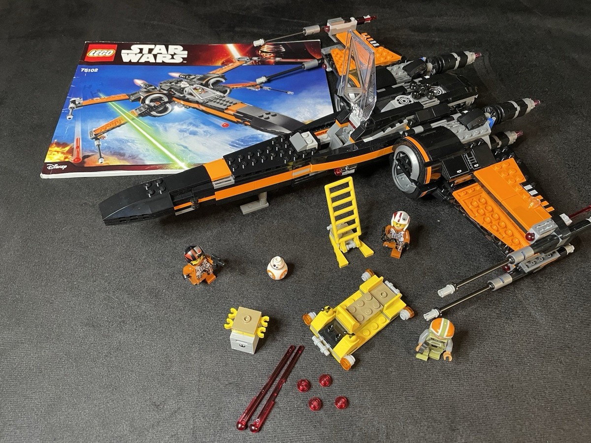 LEGO Star Wars 75102 Poe's X-Wing Fighter Used All Minifigs BB-8