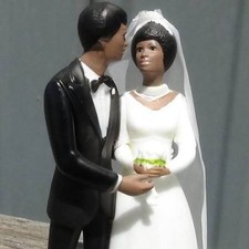 Vintage Wilton Cake Topper- African American couple- 1988