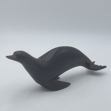 Vintage Ironwood Hand Carved Seal Sea Lion Sculpture Nautical Sea Life Decor