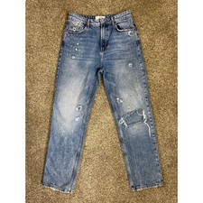 We The Free Straight Leg Jeans Women Size 28 Distressed High Rise Boho Indie