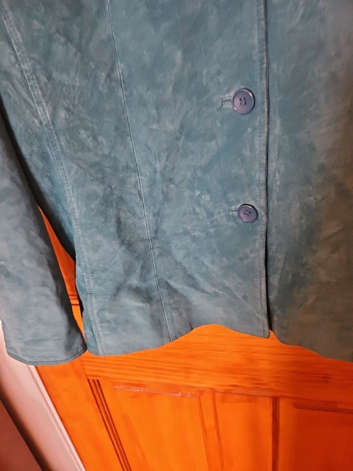 Chaqueta de cuero Kate Hill Real Best para mujer talla 12 forrada con agua de mar nueva sin etiquetas  Foto 4 de 4