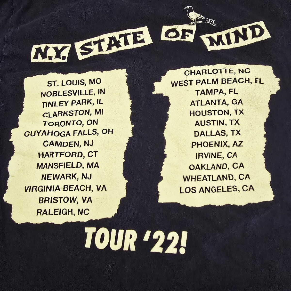 Wu Tang Clan X Nas NY State of Mind Tour '22 Tee Black WU Wear Rap