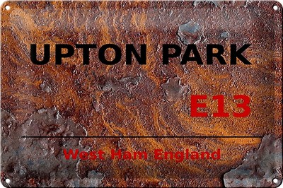 Ontrada Blechschild 20x30cm gewölbt West Ham Upton Park E13 Schild