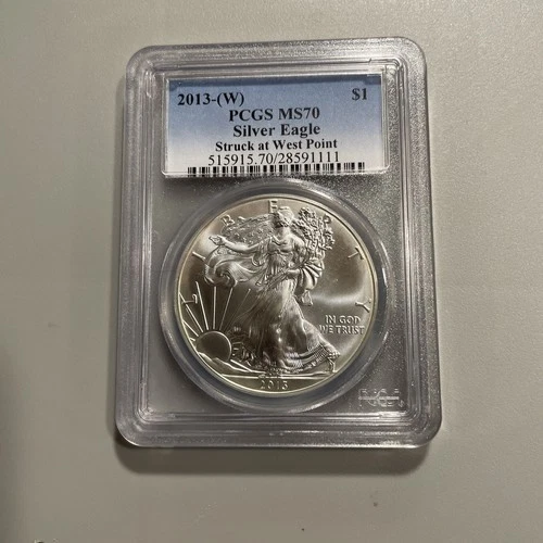 2013-(W) Silver Eagle S$1 PCGS MS70 Struck at The West Point Mint