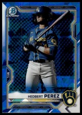 2021 Bowman Chrome Sapphire Edition #BCP-203 Hedbert Perez Prospects Brewers NM+