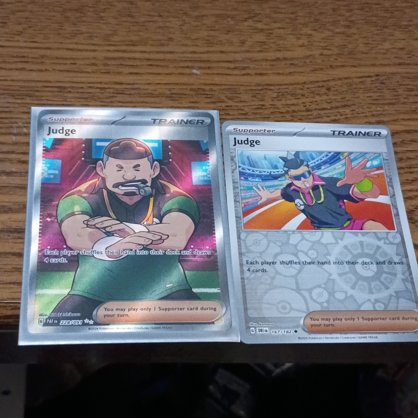 Pokemon TCG Paldean Fates/Darkness Ablaze 2-Card Lot: Judge 228/091 & 167/182