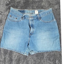 VTG Levi Strauss Co Denim Shorts Light Wash Distressed Cutoff Size 12 MIS