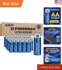 24 Ultra Long Lasting AA Alkaline Batteries - 10- Shelf Life & Eco-Friendly 0.62 per gallon