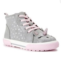 Girl Unicorn High Top Sneaker Color Silver New With Tag